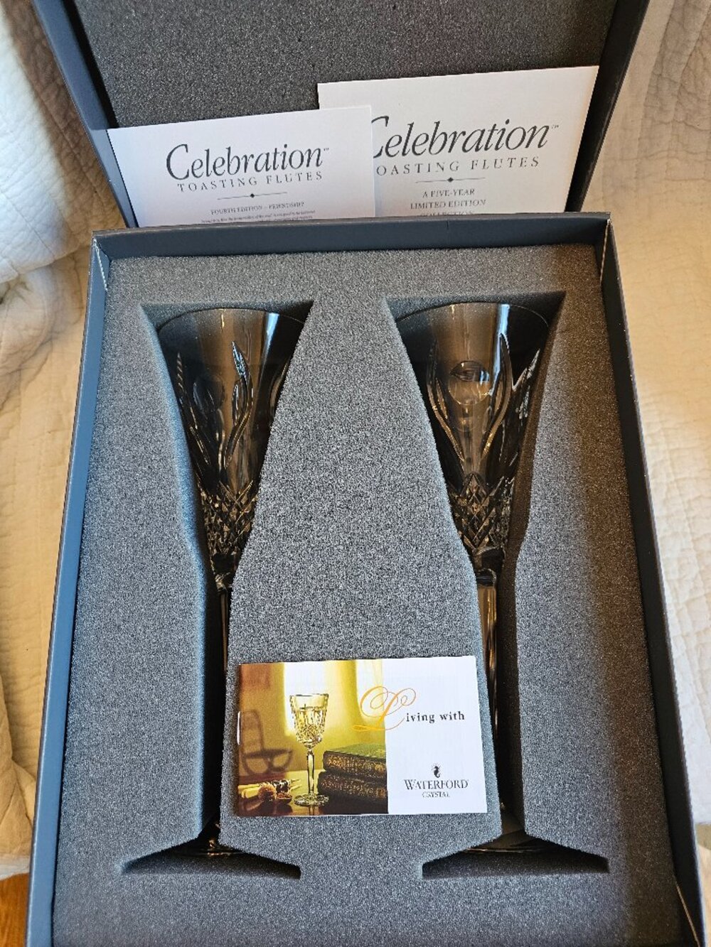 Waterford Toasting Flutes-Celebration Friendship